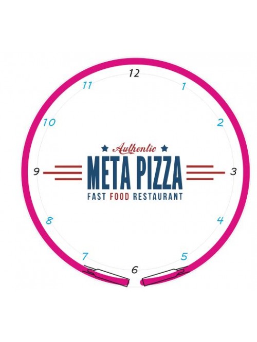 Meta Pizza Neon Clock