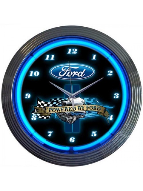 Powered by ford neon clock