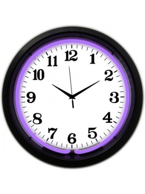 Purple color neon clock