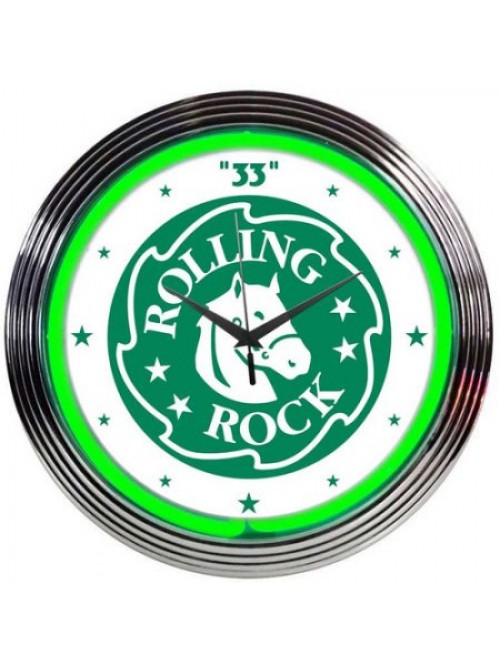 Rolling rock neon clock