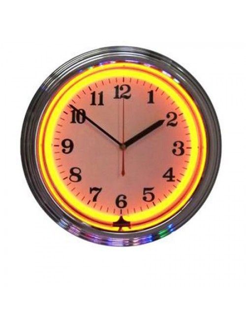 Yellow Color Neon Clock