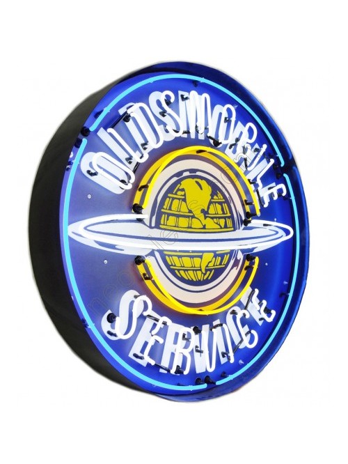 OLDSMOBILE SERVICE NEON SIGN in steel