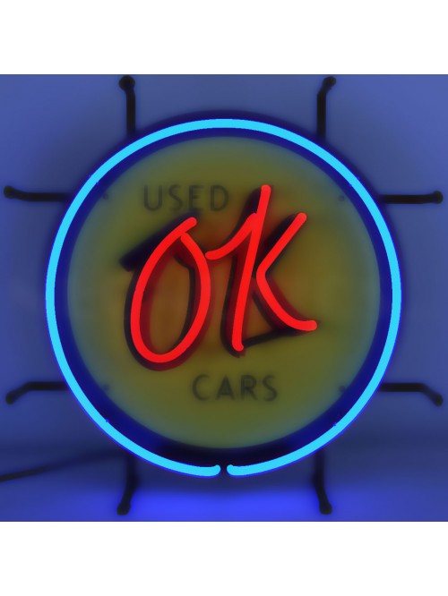 OK USED CARS NEON AUTO SIGN