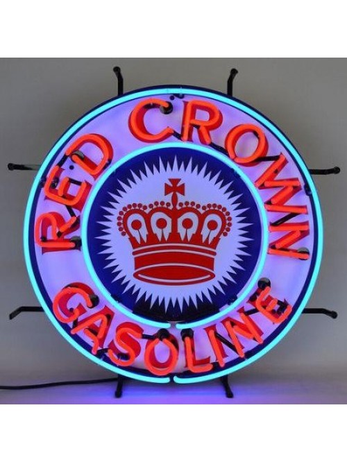 Red Crown Gasoline Neon Sign