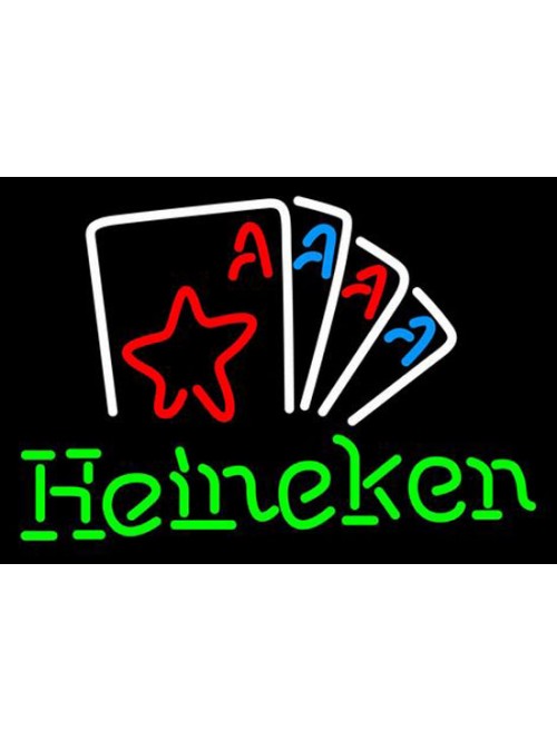 Poker and Heineken Neon Beer Sign