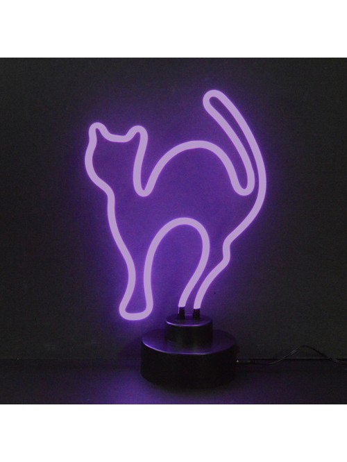 Purple Cat Neon Sculpture